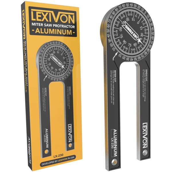 LEXIVON Aluminum Miter Saw Protractor | 7-Inch Rust Proof Angle Finder Featuring