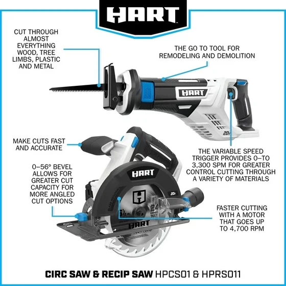 Hart 20V 6-Tool Combo Kit With Batteries