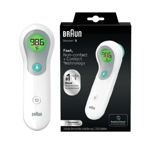a2 Braun No Touch Forehead Digital Thermometer, All Ages, White BNT300US