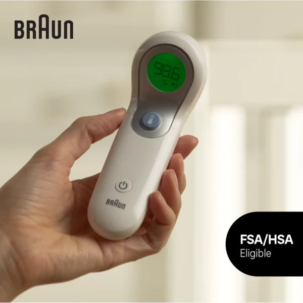 Braun No Touch Forehead Digital Thermometer, All Ages, White BNT300US