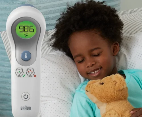 a6 Braun No Touch Forehead Digital Thermometer, All Ages, White BNT300US
