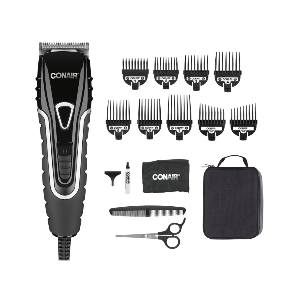 ConairMAN Barbershop Series Professional No-Slip Grip Haircut Kit, 20 Piece