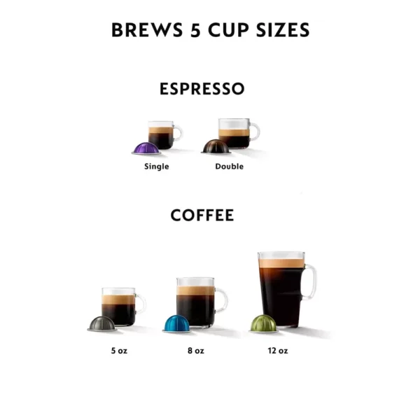Nespresso Vertuo Pop+ Combination Espresso and Coffee Maker with Milk Frother, Mango