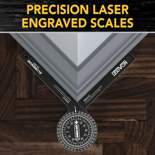 LEXIVON Aluminum Miter Saw Protractor | 7-Inch Rust Proof Angle Finder Featuring
