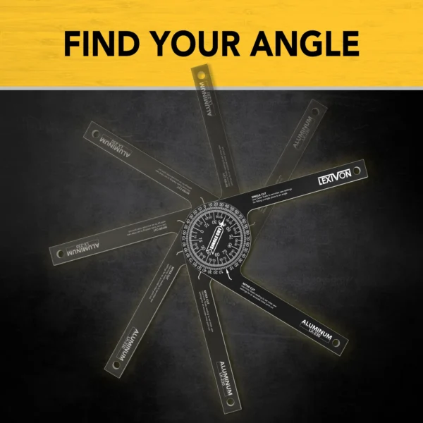 LEXIVON Aluminum Miter Saw Protractor | 7-Inch Rust Proof Angle Finder Featuring