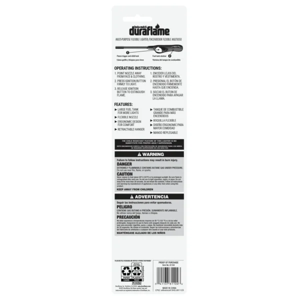 Duraflame Insta-Match Flexible Neck Utility Lighter 11.5" Long, 1-Count