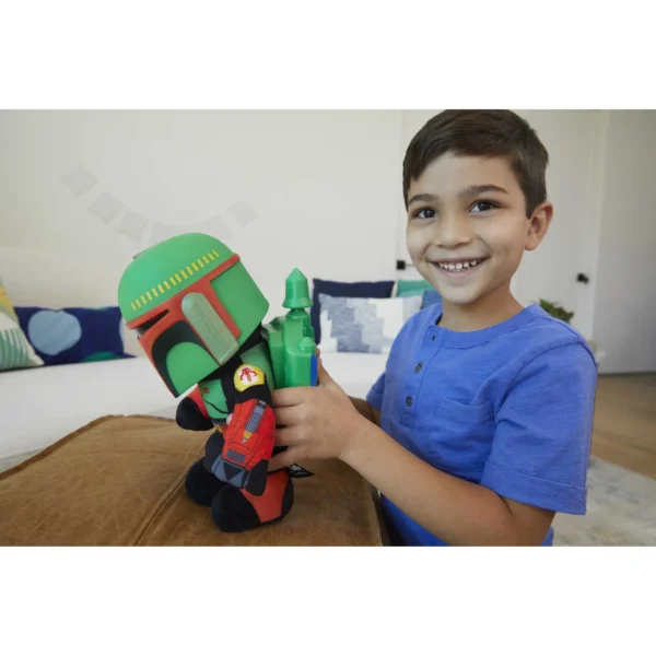 Star Wars Boba Fett Voice Cloner 12" Feature Plush with Air-Powered Soft Rocket Launcher