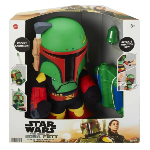 Star Wars Boba Fett Voice Cloner 12" Feature Plush with Air-Powered Soft Rocket Launcher