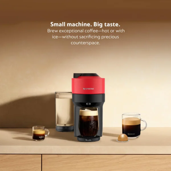 Nespresso Vertuo Pop+ Coffee and Espresso Maker by Breville with Milk Frother, Coconut White Machine + Frother