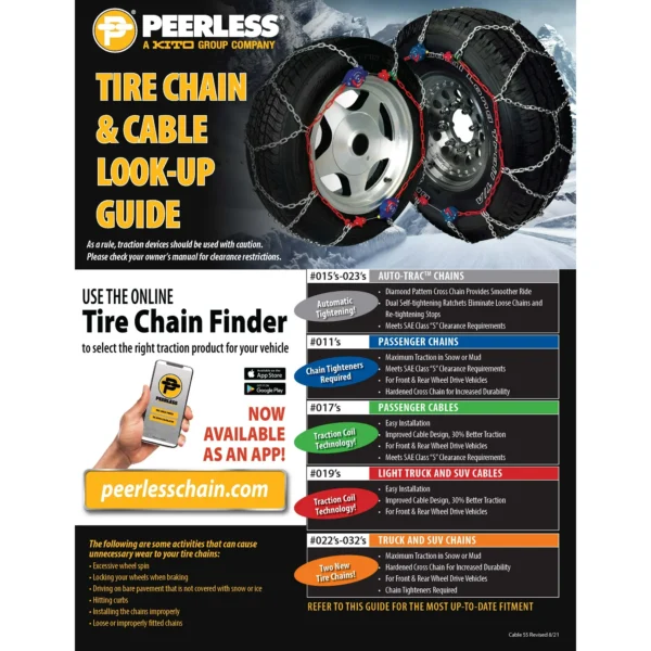 Peerless Chain Light Truck Tire Cable, #0196155