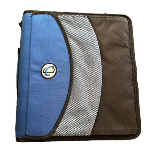 3 Inch, D Ring Binder 2-in-1 Zipper Binder, Black & Red, Assembled Product Height 13" x Depth 3.14 x Width 12.99", Handle and Shoulder Strap Included (Blue)