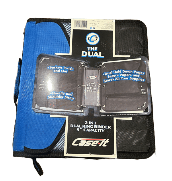 Screenshot 2025-11-02 at 4.42.53 PM 3 Inch, D Ring Binder 2-in-1 Zipper Binder, Black & Red, Assembled Product Height 13" x Depth 3.14 x Width 12.99", Handle and Shoulder Strap Included (Blue)