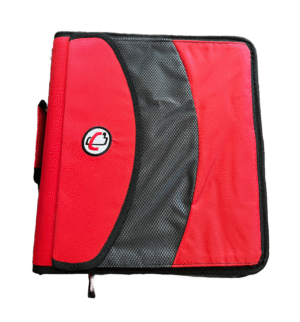 Case-it 3 Inch, D Ring Binder 2-in-1 Zipper Binder, Black & Red, Assembled Product Height 13" x Depth 3.14 x Width 12.99", Handle and Shoulder Strap Included