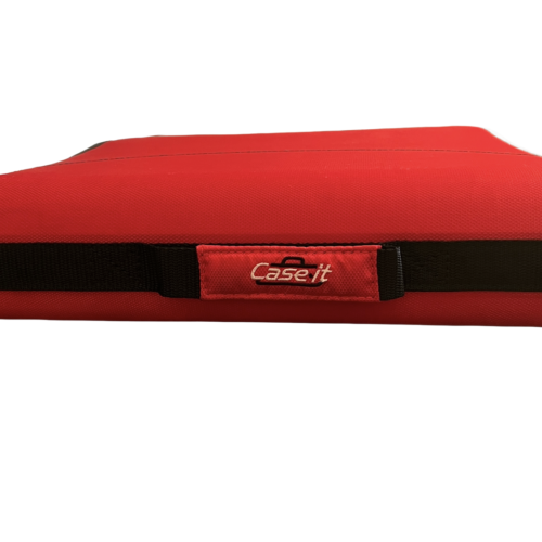 Case-it 3 Inch, D Ring Binder 2-in-1 Zipper Binder Black & Red With Strap