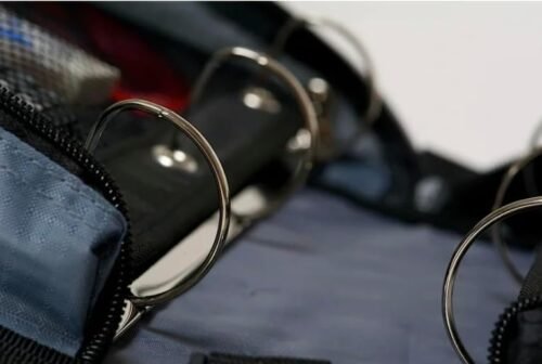 3 Inch, D Ring Binder 2-in-1 Zipper Binder, Black & Red, Assembled Product Height 13" x Depth 3.14 x Width 12.99", Handle and Shoulder Strap Included