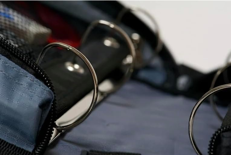 3 Inch, D Ring Binder 2-in-1 Zipper Binder, Black & Red, Assembled Product Height 13" x Depth 3.14 x Width 12.99", Handle and Shoulder Strap Included