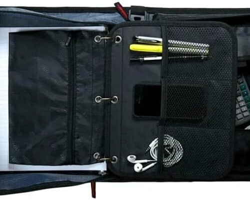 3 Inch, D Ring Binder 2-in-1 Zipper Binder Handle and Shoulder Strap Included Blue & Black