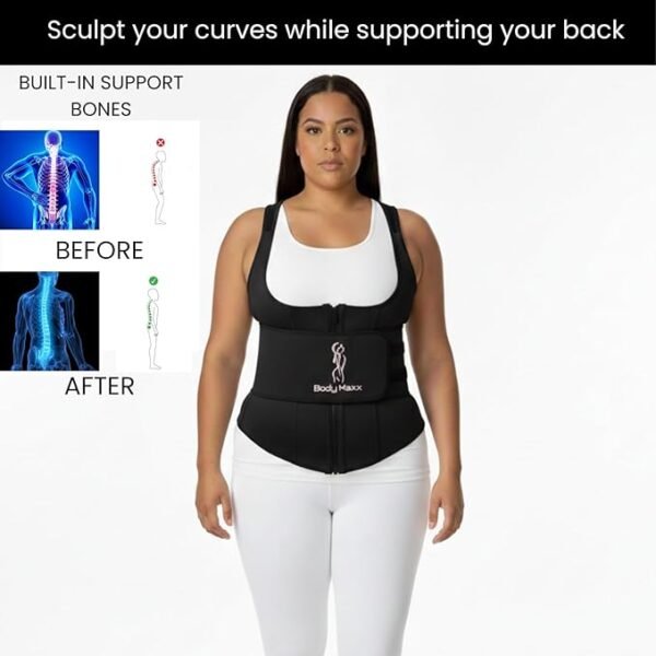 bm3 Body Maxx Waist Trainer Corset for Women, Vest Trainer Ab Shaper, Shaping Waist Band, Black 5XL