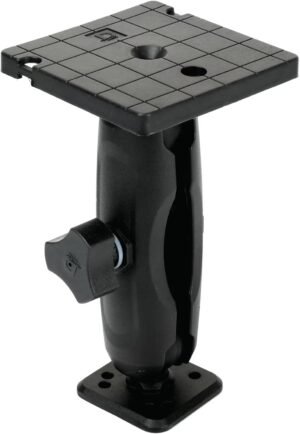 Day Drift Marine Square Fish Finder Mount, Heavy Duty Aluminum, 4x4 inch Base, Quick Attach, Black