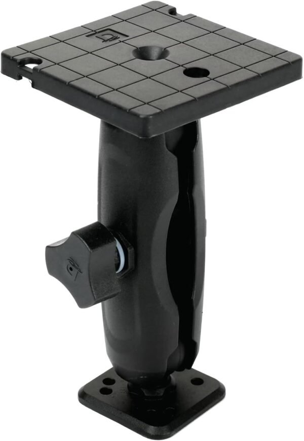 Day Drift Marine Square Fish Finder Mount, Heavy Duty Aluminum, 4x4 inch Base, Quick Attach, Black