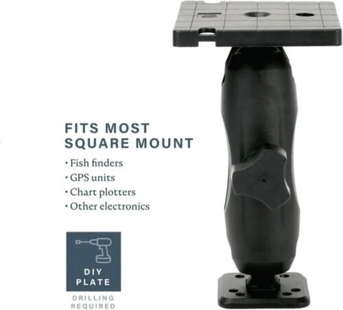 Reliable Durability for Every Angler The Drift Marine Square Fish Finder Mount is meticulously crafted to meet the needs of fishing enthusiasts who demand dependable performance on the water. Built from heavy-duty aluminum, this mount ensures unparalleled durability and resistance to the harsh elements found on marine adventures.