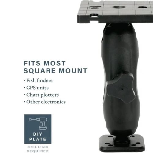 drift2 Reliable Durability for Every Angler The Drift Marine Square Fish Finder Mount is meticulously crafted to meet the needs of fishing enthusiasts who demand dependable performance on the water. Built from heavy-duty aluminum, this mount ensures unparalleled durability and resistance to the harsh elements found on marine adventures.