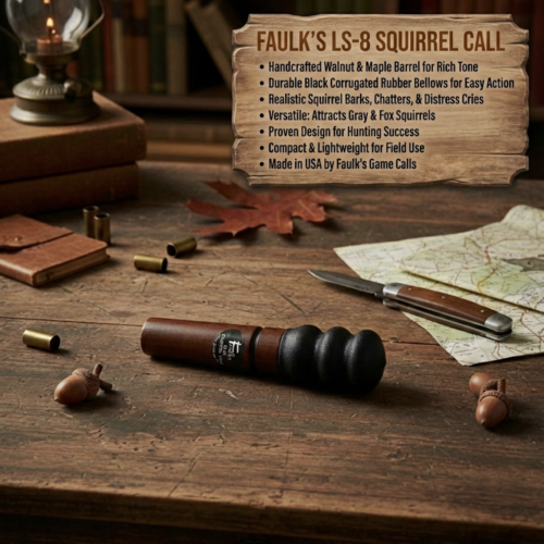 LS-85-3 Faulk's Game Calls Deluxe Squirrel Call LS-85, Brown