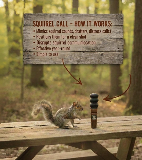 LS-85-5 Faulk's Game Calls Deluxe Squirrel Call LS-85, Brown