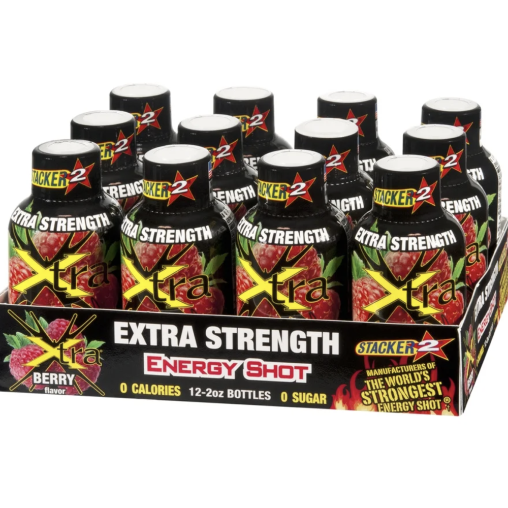 Stacker 2 Xtra Energy Shot - Berry Flavor (Pack of 12)