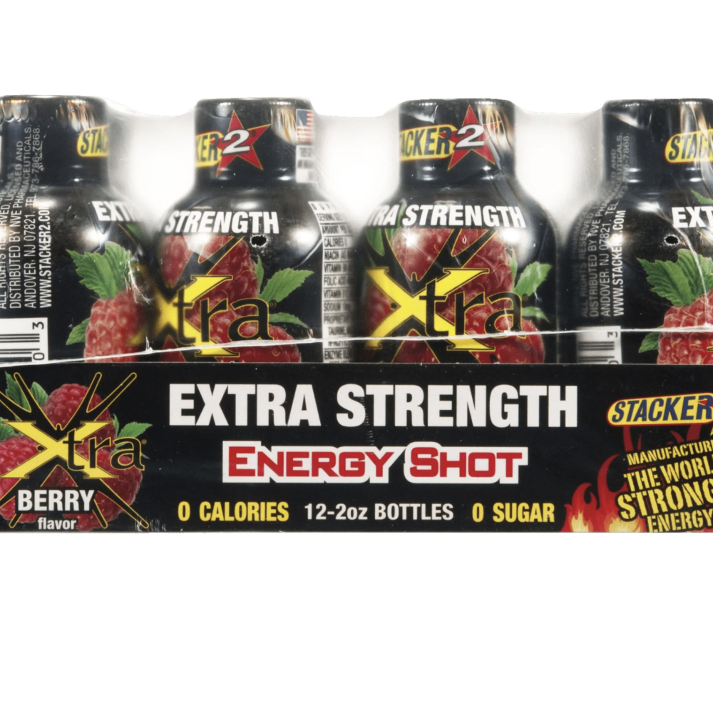 Stacker 2 Xtra Energy Shot - Berry Flavor (Pack of 12)