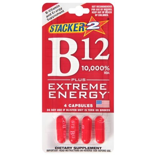 Stacker 2 B12 Blister Packs - Extreme Energy (4 Per Card)