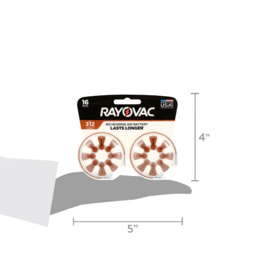 Rayovac Size 312 Hearing Aid Batteries (16 Pack)