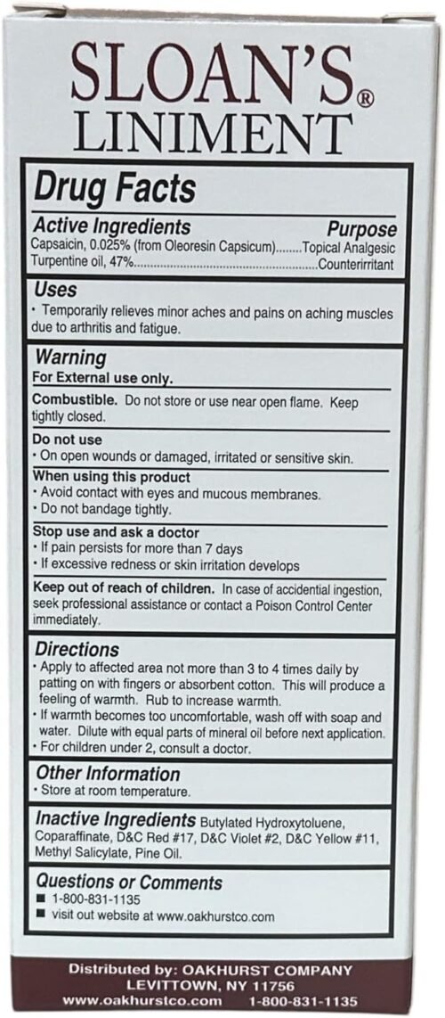 Sloan's Liniment Pain Relief Liniment, 4 oz