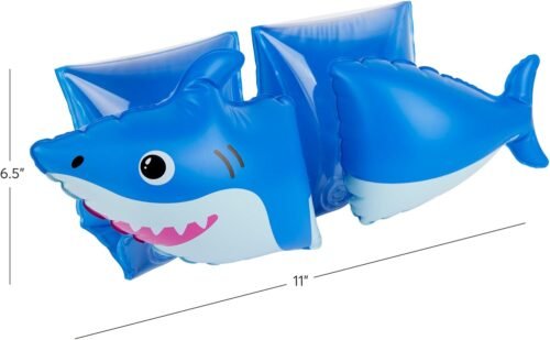 Coconut Grove Inflatable Swim Arm Bands, Finn the Shark Design, Blue, Ages 3-6 Years, 11 x 6.5 Inch