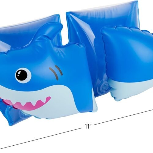 Coconut Grove Inflatable Swim Arm Bands, Finn the Shark Design, Blue, Ages 3-6 Years, 11 x 6.5 Inch