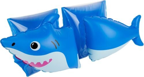 Coconut Grove Inflatable Swim Arm Bands, Finn the Shark Design, Blue, Ages 3-6 Years, 11 x 6.5 Inch