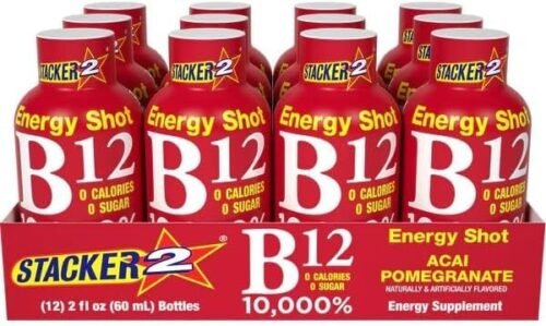 Stacker 2 Vitamin B Complex B12 B6 B3 Liquid Energy Shots - (2oz, Pack of 24)
