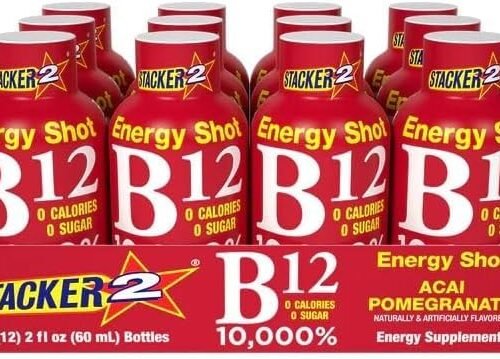 Stacker 2 Vitamin B Complex B12 B6 B3 Liquid Energy Shots - (2oz, Pack of 24)