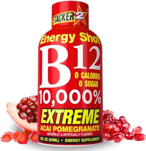 Stacker 2 Vitamin B Complex B12 B6 B3 Liquid Energy Shots - (2oz, Pack of 24)