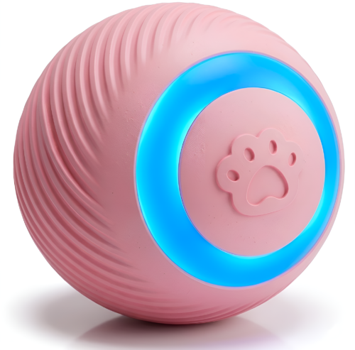 Automatic rolling LED cat toy ball, pink - photo 8