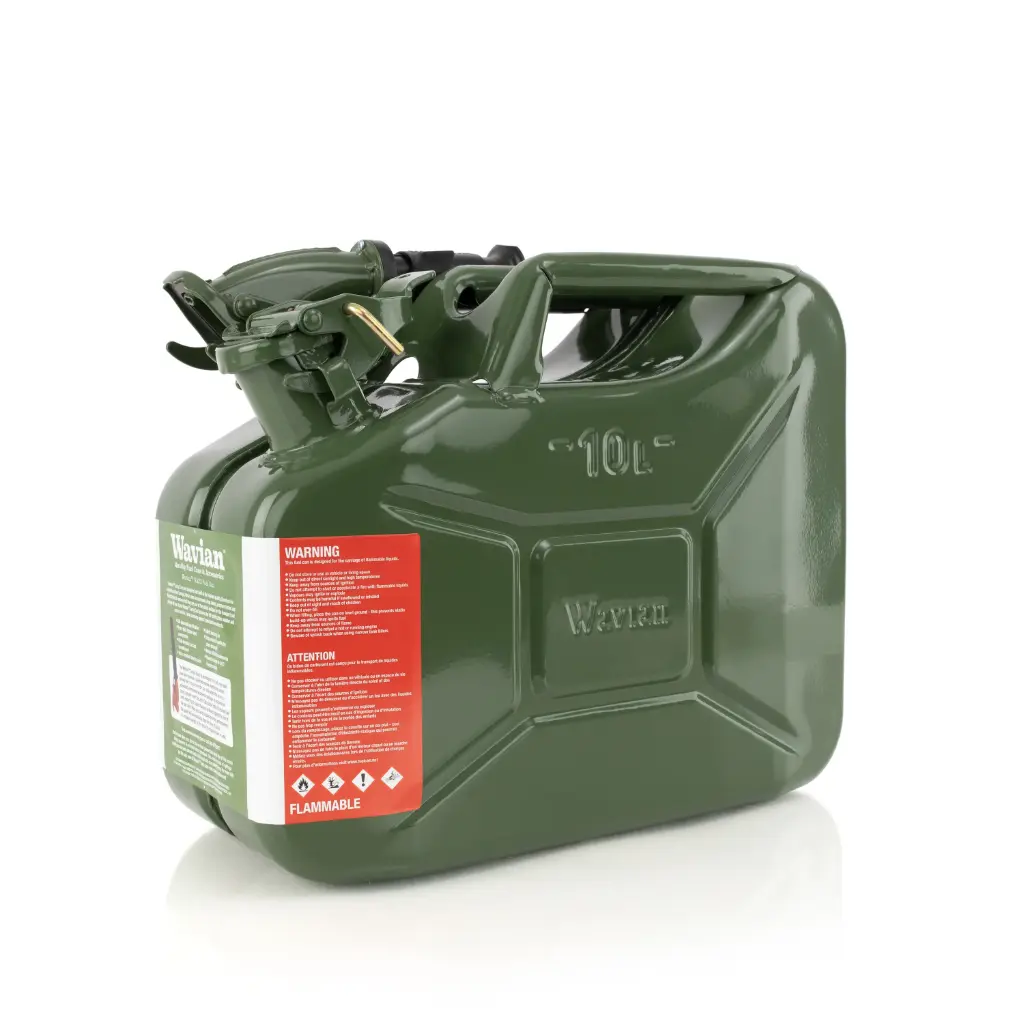 Wavian NATO steel jerry can with spout, olive green 10L